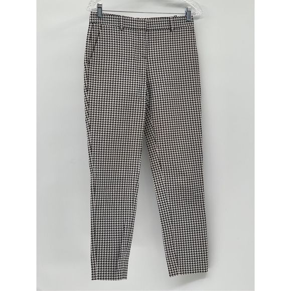 Theory Pants Treeca Winhall Women Size 2 Houndstooth Black White Ankle - Picture 3 of 15